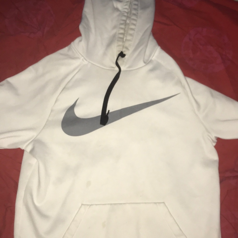 Men white nike thermal fit hoodie
